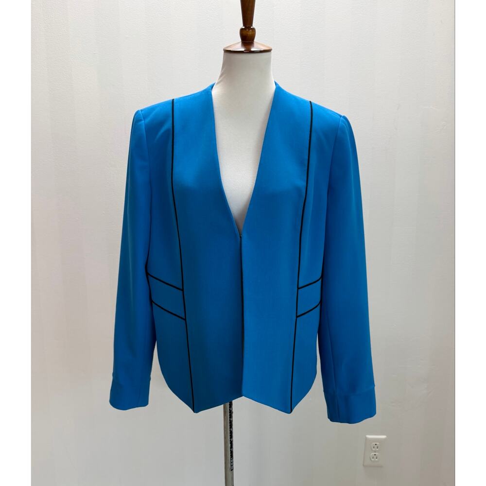Kasper Open-Front Blazer Blue Sz 16